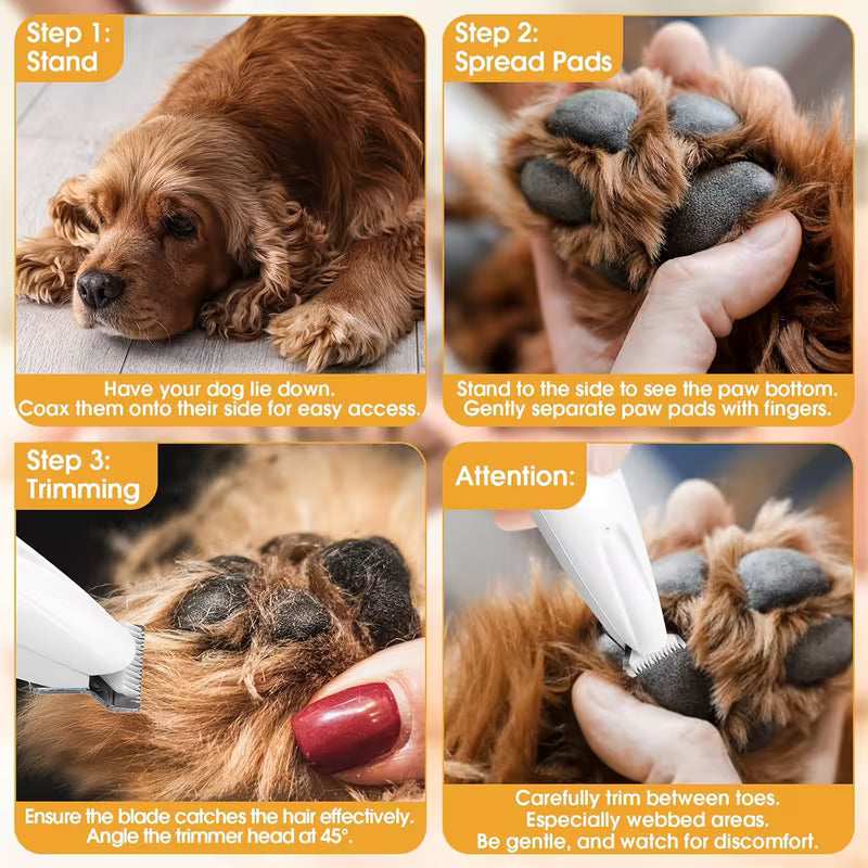 Pet Paw Trimmer for Dogs & Cats – Safe, Quiet Grooming Tool