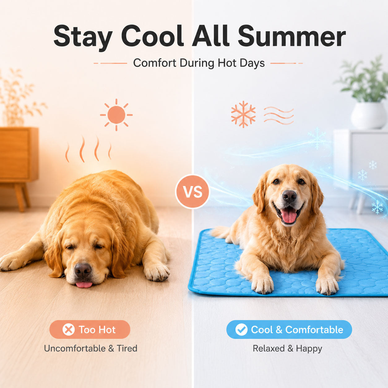 Cooling Mat for Dogs & Cats – Self-Cooling, No Water Needed